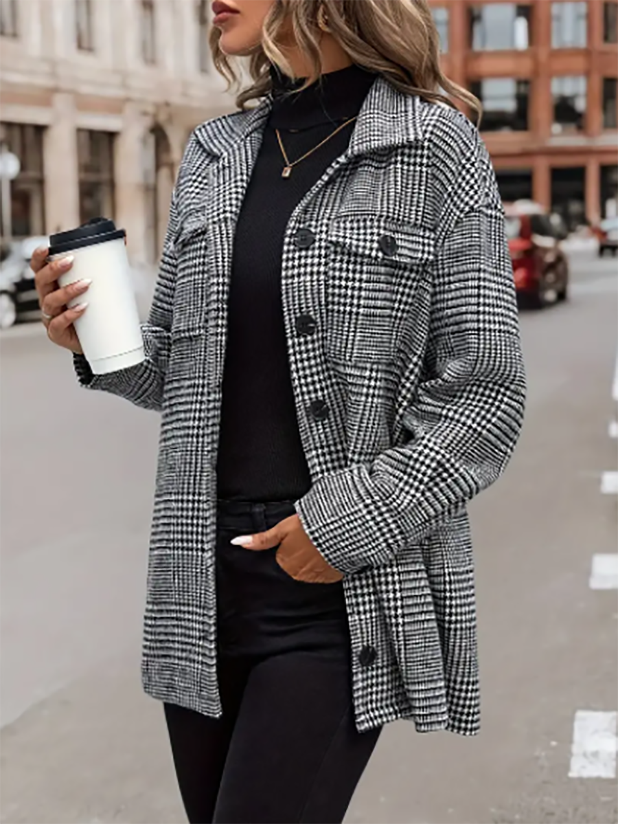 Plaid Flap Pocket Jacket